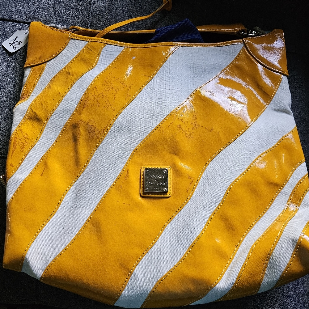 Dooney & Bourke Zebra Print Large Shoulder Hobo Bag